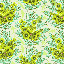 TULA PINK FLORAL REEF - SHADOW SHARKS - SEAGRASS