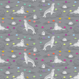 TULA PINK GRAYWORK - SEAL THE DEAL - SHADOW