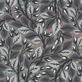 TULA PINK GRAYWORK - NIP IN THE BUD - SHADOW (WIDEBACK)