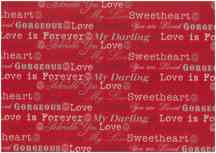 Christmas Linen Look Fabric 140cm - Text - Red